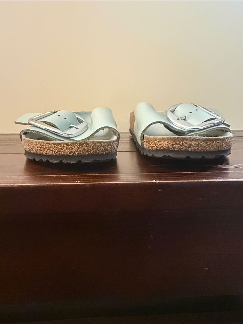 Birkenstock Turquoise Single-Band Madrid Slide Sandals with Silver Buckles - Picture 4 of 4